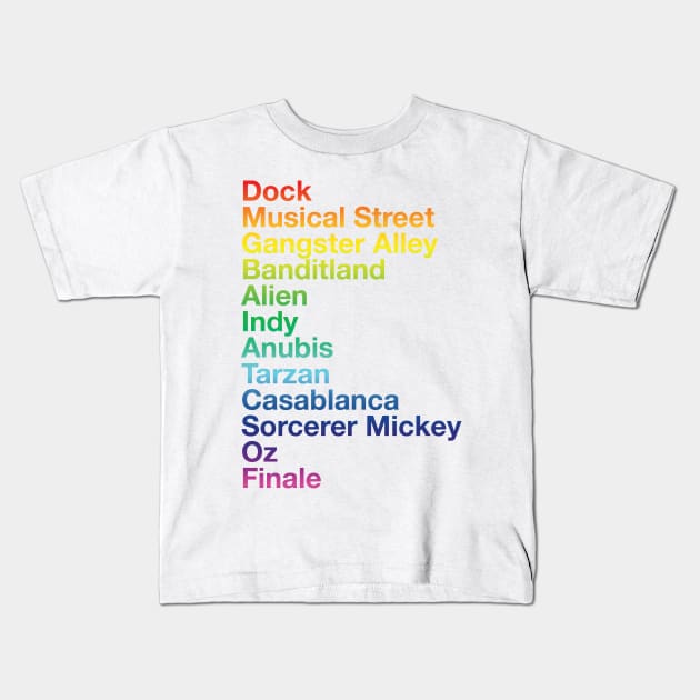 Great Movie Ride Show Scenes_June Kids T-Shirt by WDWTales